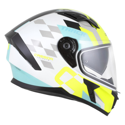 přilba Orbit Track, CASSIDA (bílá/žlutá fluo/tyrkysová/černá) 2026