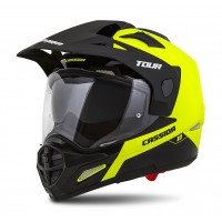 Enduro helma CASSIDA Tour 1.1 Dual (žlutá fluo, černá, černý matný kšilt)
