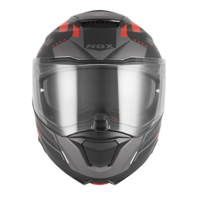 přilba N967 CONQUER, NOX (černá matná, červená) 2026