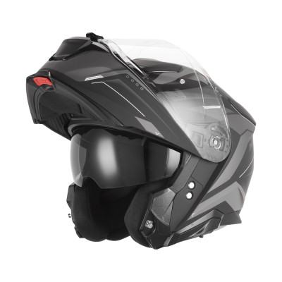 přilba N967 CONQUER, NOX (černá matná, stříbrná) 2026