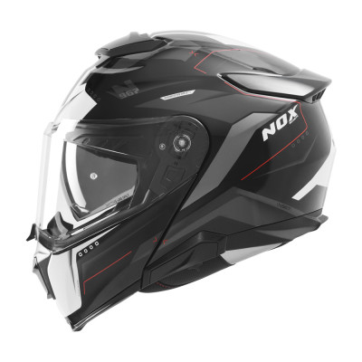 přilba N967 CONQUER, NOX (černá matná, bílá, červená) 2026