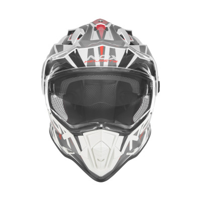 přilba N312 TRACK, NOX (bílá, červená) 2026